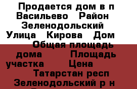Продается дом в п.Васильево › Район ­ Зеленодольский › Улица ­ Кирова › Дом ­ 48 › Общая площадь дома ­ 90 › Площадь участка ­ 9 › Цена ­ 4 000 000 - Татарстан респ., Зеленодольский р-н, Васильево пгт Недвижимость » Дома, коттеджи, дачи продажа   